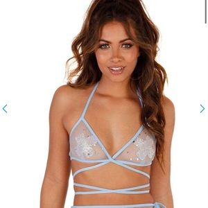 Iheartraves stardust wrap around triangle top
